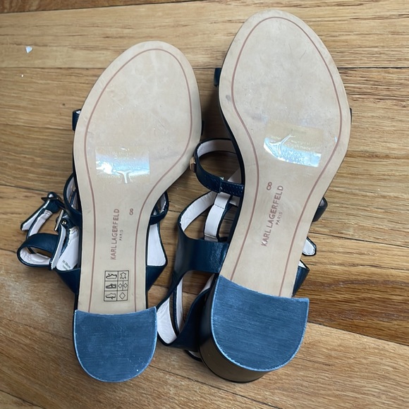 NEW, Never Worn Karl Lagerfeld Stud Heeled Sandals - Picture 5 of 5